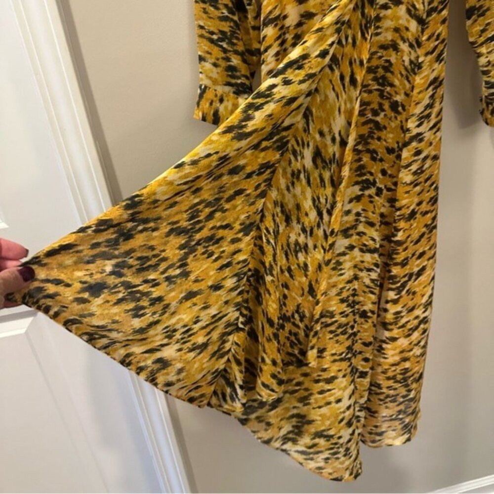 Whistles Ines Ikat Animal Print Long Sleeve Midi Dress Size 0 NWOT Autumncore - Picture 15 of 15
